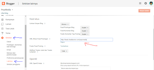 Mengatur Umpan Blog