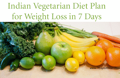 7 day diet plan for weight loss indian vegetarian