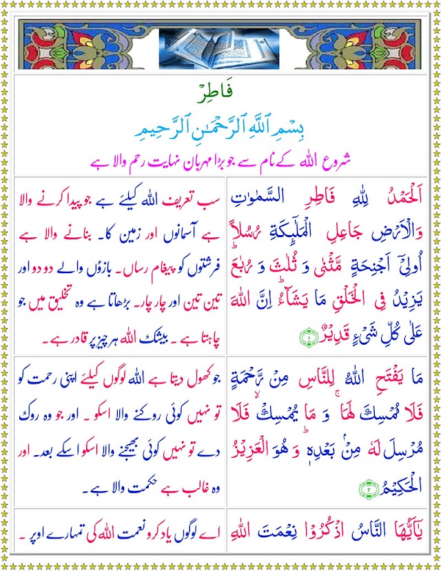 Surah Al Fatir with Urdu Translation