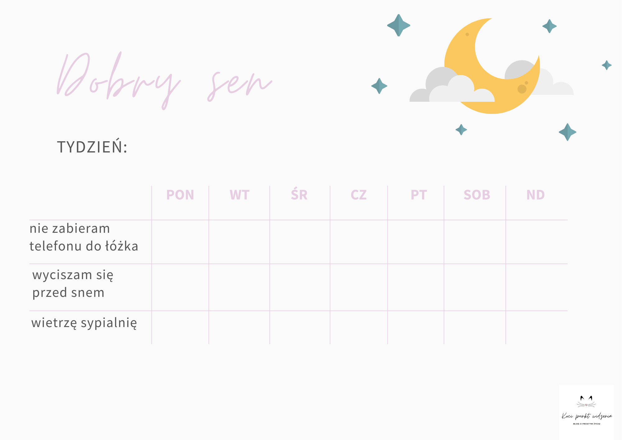 habit tracker dobry sen