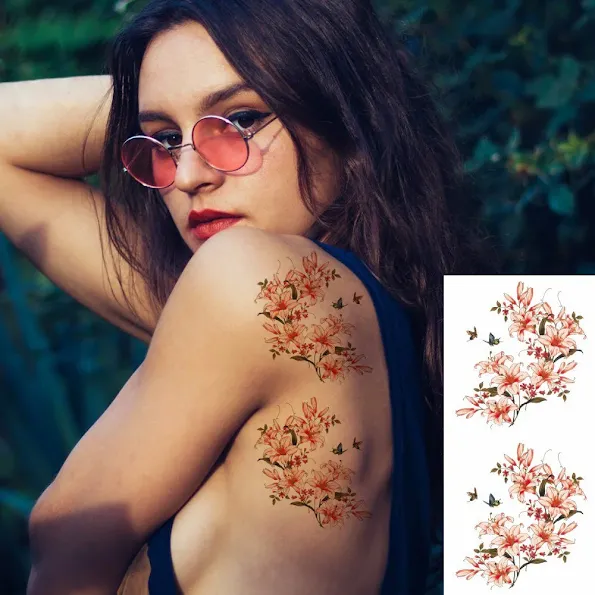 Temporary Flower Tattoo Body