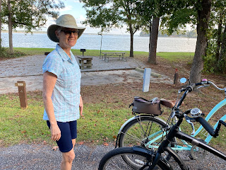 Riding bikes at White Oak COE Campground