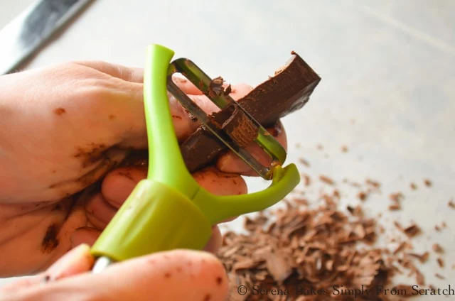 Use Vegetable Peeler to make Chocolate Curls.