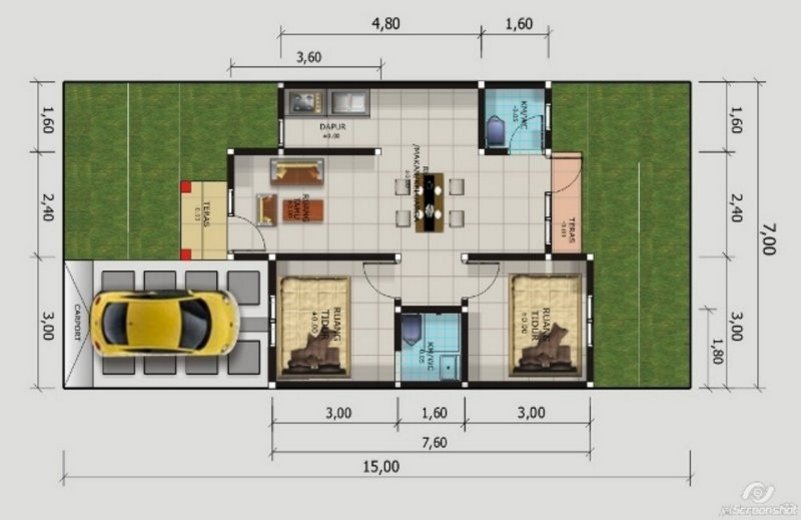 model rumah ukuran 7x9<br />