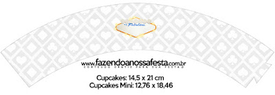 Vegas Party Free Printable Wrappers Cupcake.