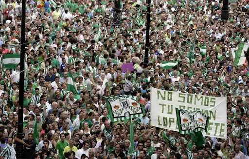 Angry Real Betis fans march into the streets of Seville