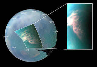 Titan's South Polar Cloud Burst