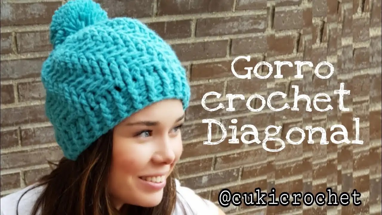 Tutorial Gorro Ondas Diagonales a Ganchillo