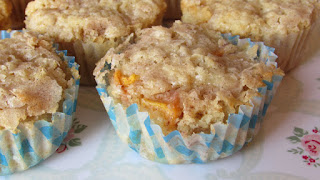 Magdalenas de melocotón y avena, receta