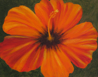 contemporary hibiscus flower painting by atul pande