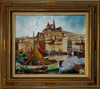 tableau - le port de marseille - réalisé en 1981.