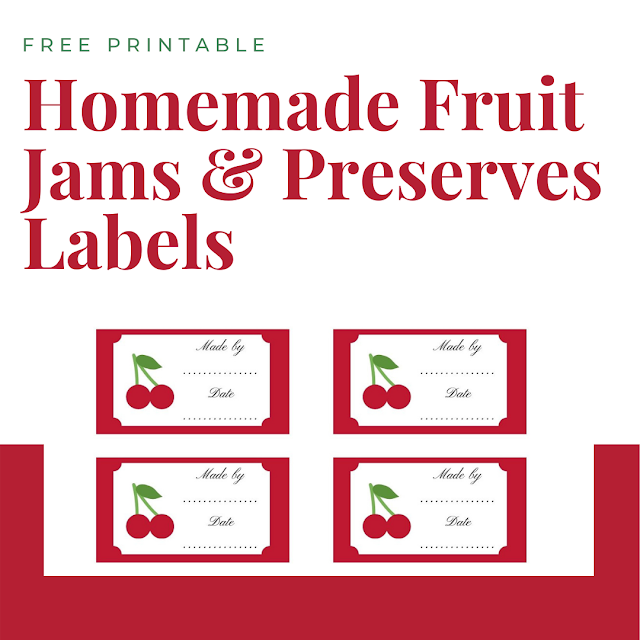 Homemade Fruit Jams & Preserves Labels - free printable