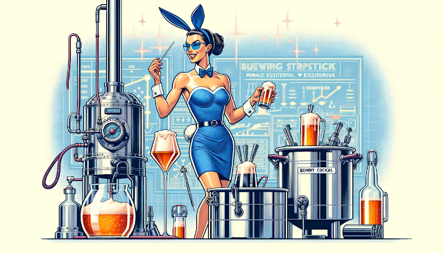 play boy bunny girl brewing beer