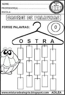 atividades para alfabetização, formação de palavras