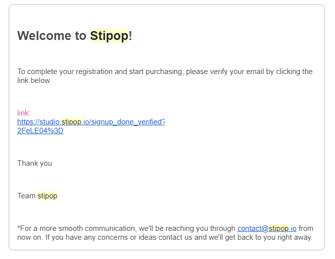 Konfirmasi Email Stipop