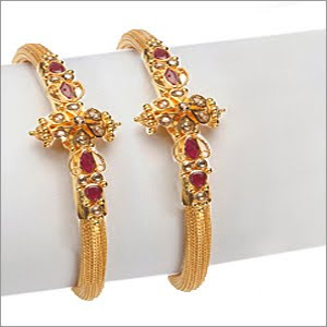 Gold Stone Bangles Latest Collection 2010