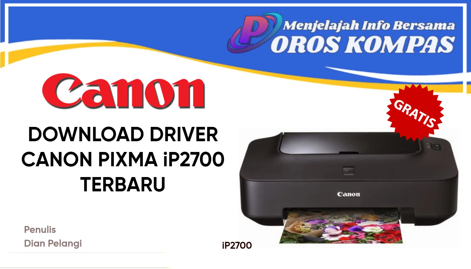 Gratis Download Driver Canon Pixma iP2700 Terbaru