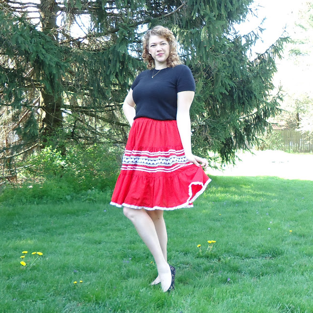 black and red outfit