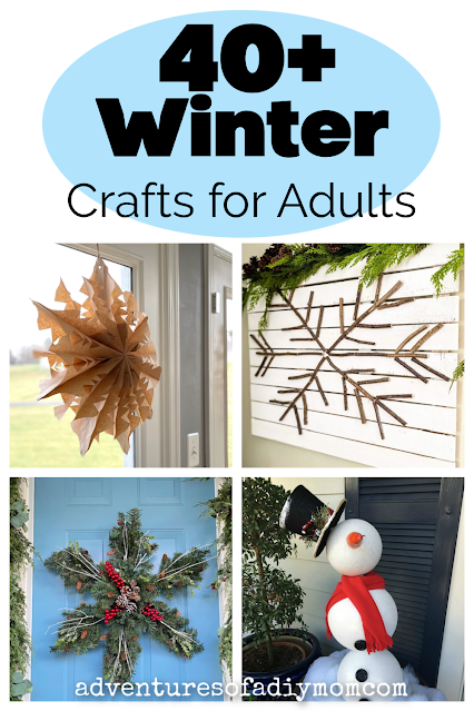 collage of winter craft projects