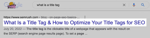 TITLE TAG ON PAGE SEO