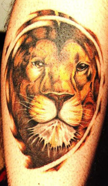 lion face tattoo