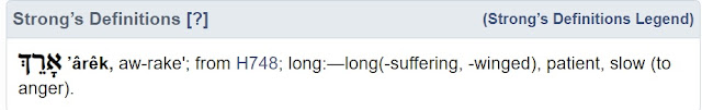 Strong's Definition of Longsuffering in Hebrew