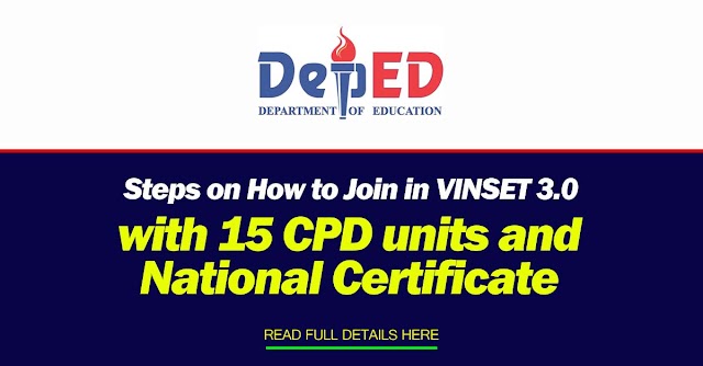 Steps on How to Join in VINSET 3.0 with 15 CPD units and National Certificate