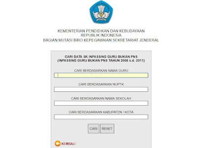 Langkah Cara Cek Informasi Inpassing Guru Bukan PNS 2018