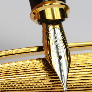 S.T. DUPONT Olympio Gold Plated 18 KT Gold Nib Fountain Pen MINT BOXED