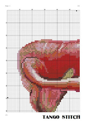 Pink calla lily cute flower cross stitch pattern