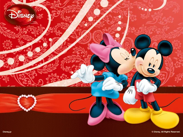 Minnie and Mickey in Love, Free Printable Invitations, Labels or Cards.