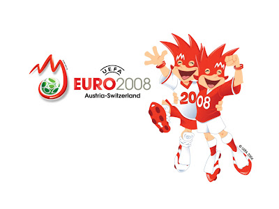 Euro 2008 Mascot, White Wallpaper - 1024x768