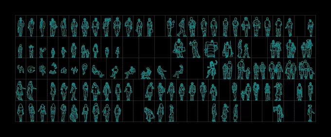 Figures humaines 2d DWG AutoCad