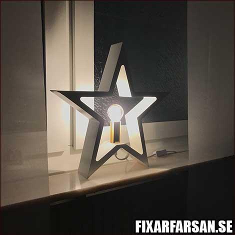 Vit-Julstjärna-Trä-Lampa