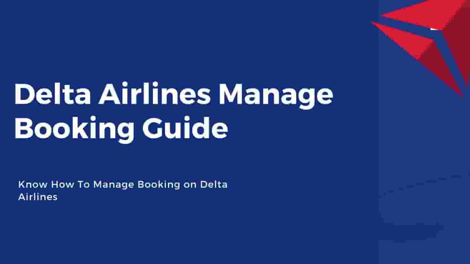 Delta Airlines Manage My Booking