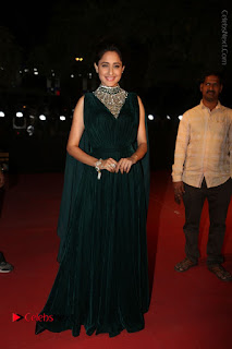 Actress Pragya Jaiswal Stills in Green Long Dress at Gemini TV Puraskaralu 2016 Event  0087.JPG