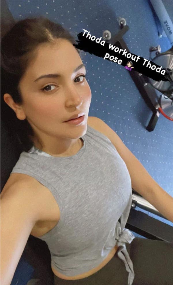 anushka sharma post workout selfie sweaty look bollywood actress
