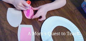 gluing ears for paper plate mask