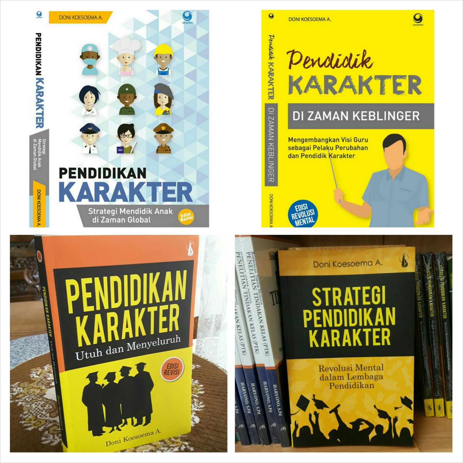 Pengembang pendidikan karakter dalam konteks keindonesiaan Doni Koesoema A telah menyelesaikan keempat buku tentang pendidikan karakter yang menjadi