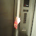 Ice cream wrapper stuck in the elevator