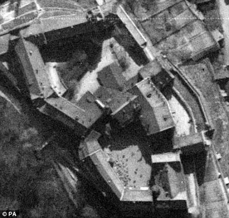 Vista aérea Castillo de Colditz en 1945
