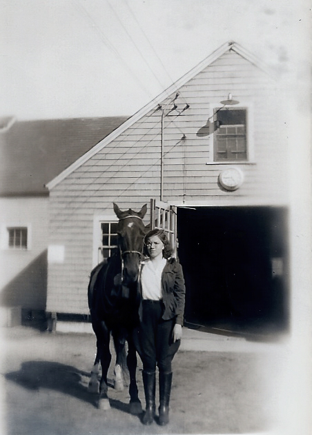 Unknown Girl with Horse, Wright family photos, Northampton, MA, around 1928