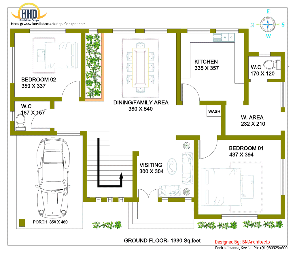 2 Storey House Design With 3d Floor Plan 2492 Sq Feet Kerala