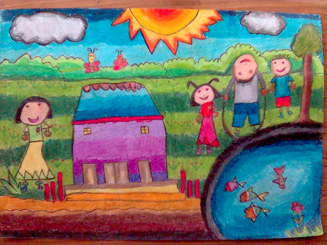 KARYA KU hasil  karya seni lukisan anak  anak  SD 