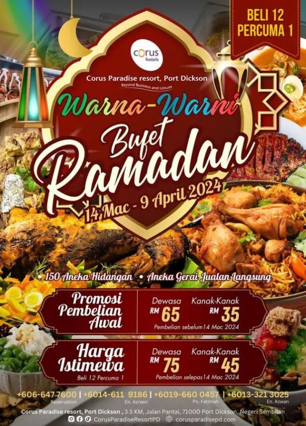 Harga Buffet Ramadhan di Corus Paradise Resort