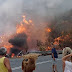 Χαλκιδική: Τυλίχθηκε στις φλόγες Ι.Χ. μετά από τροχαίο (εικόνες)