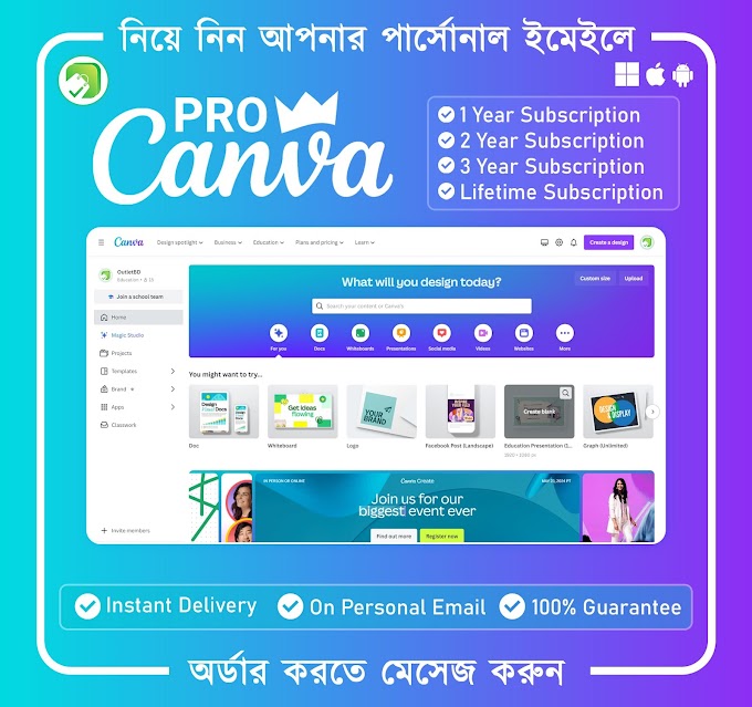 Canva Pro Design Tools Premium Account Subscription
