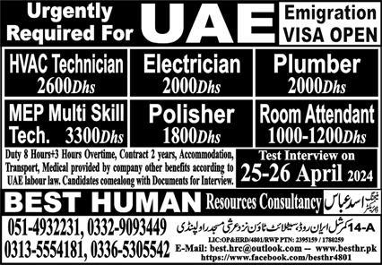 Best Human Resources Consultancy Industrial Jobs In Abu Dhabi 2024