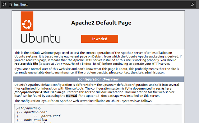 Tampilan default apache2 ubuntu