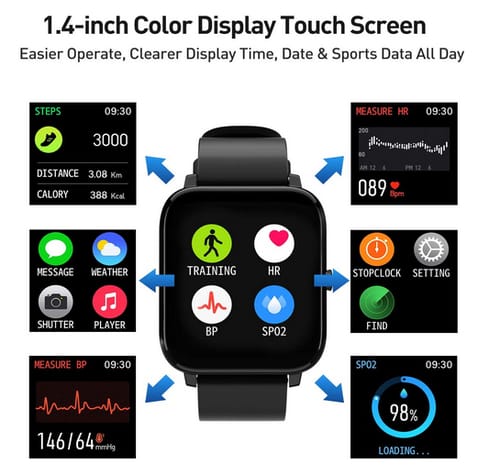 YAGALA 1.4 Inch Touch Screen Activity Tracker Smart Watch